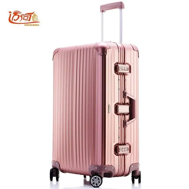 100% Fully Aluminum-Magnesium Alloy Koffers Trolleys Koffers 20/25 Inch Aluminum Suitcase For Woman