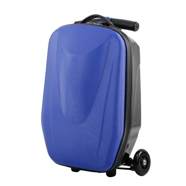 100% Pc Suitcase Fashion Students Scooter Boy Cool 3D Case Carts Extrusion Business Travel