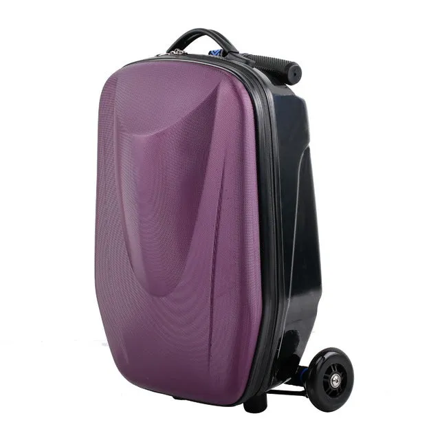 100% Pc Suitcase Fashion Students Scooter Boy Cool 3D Case Carts Extrusion Business Travel