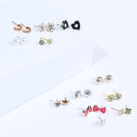 12 Pairs Charming Ears Studs/Tops For Girls