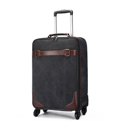 16"Canvas Universal Wheel Trolley Case,20"Boarding Password Box,Outdoor Durable 24"Luggage,Business