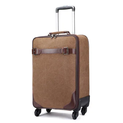 16"Canvas Universal Wheel Trolley Case,20"Boarding Password Box,Outdoor Durable 24"Luggage,Business