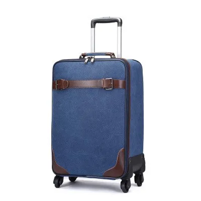 16"Canvas Universal Wheel Trolley Case,20"Boarding Password Box,Outdoor Durable 24"Luggage,Business