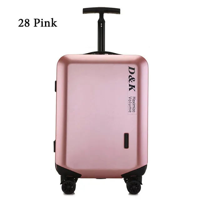 20'24'28' Zipper Luggage, Pc Shell & Metal Drawbar Rolling Luggage Bag Trolley Case Travel Suitcase