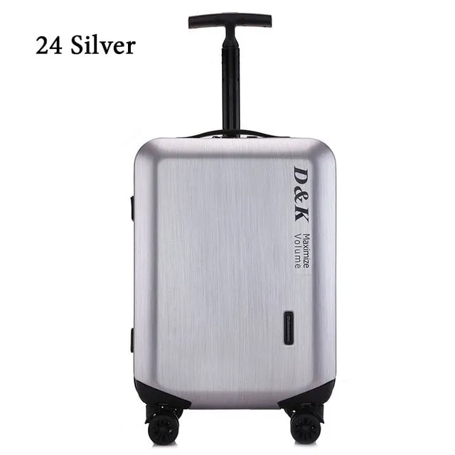 20'24'28' Zipper Luggage, Pc Shell & Metal Drawbar Rolling Luggage Bag Trolley Case Travel Suitcase