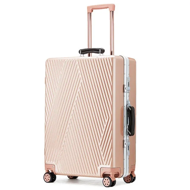 20"24" Inch Aluminum Frame Pc Luggage Bag,Multiwheel Suitcase,Nniversal Wheel Travel Box