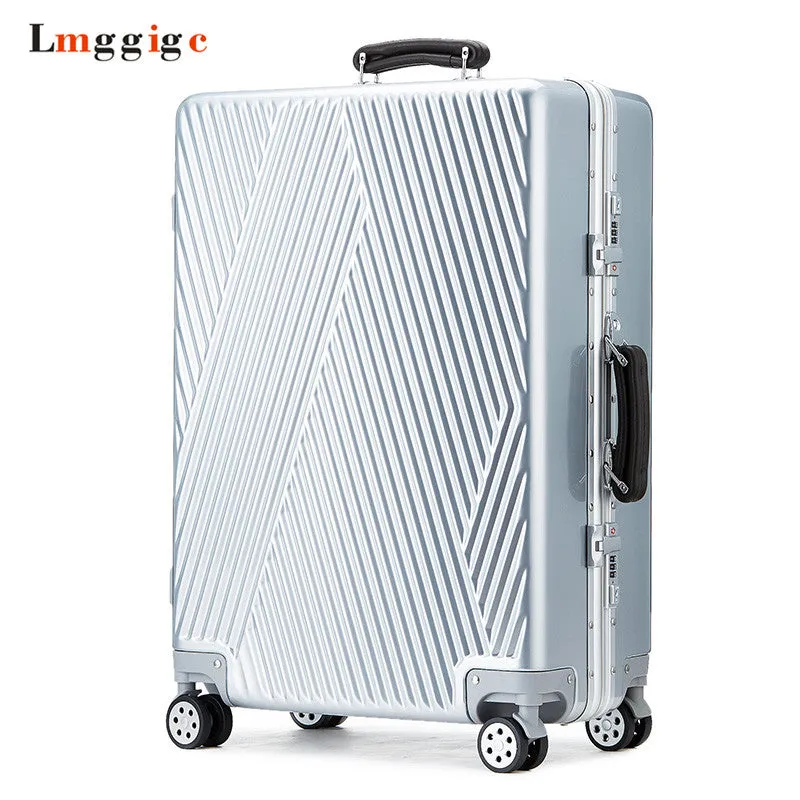 20"24" Inch Aluminum Frame Pc Luggage Bag,Multiwheel Suitcase,Nniversal Wheel Travel Box