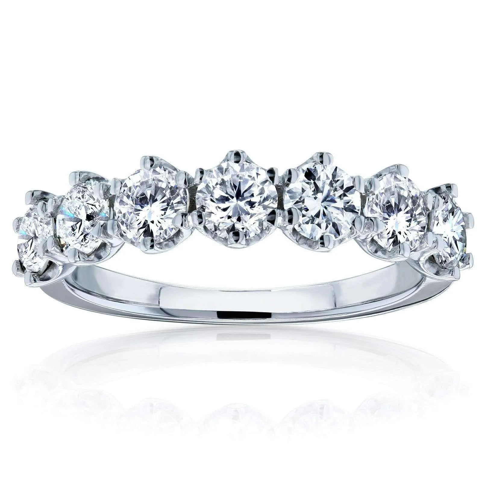 7-Stone Prong Set Diamond Ring 1 1/4 Carat TW in 14k White Gold