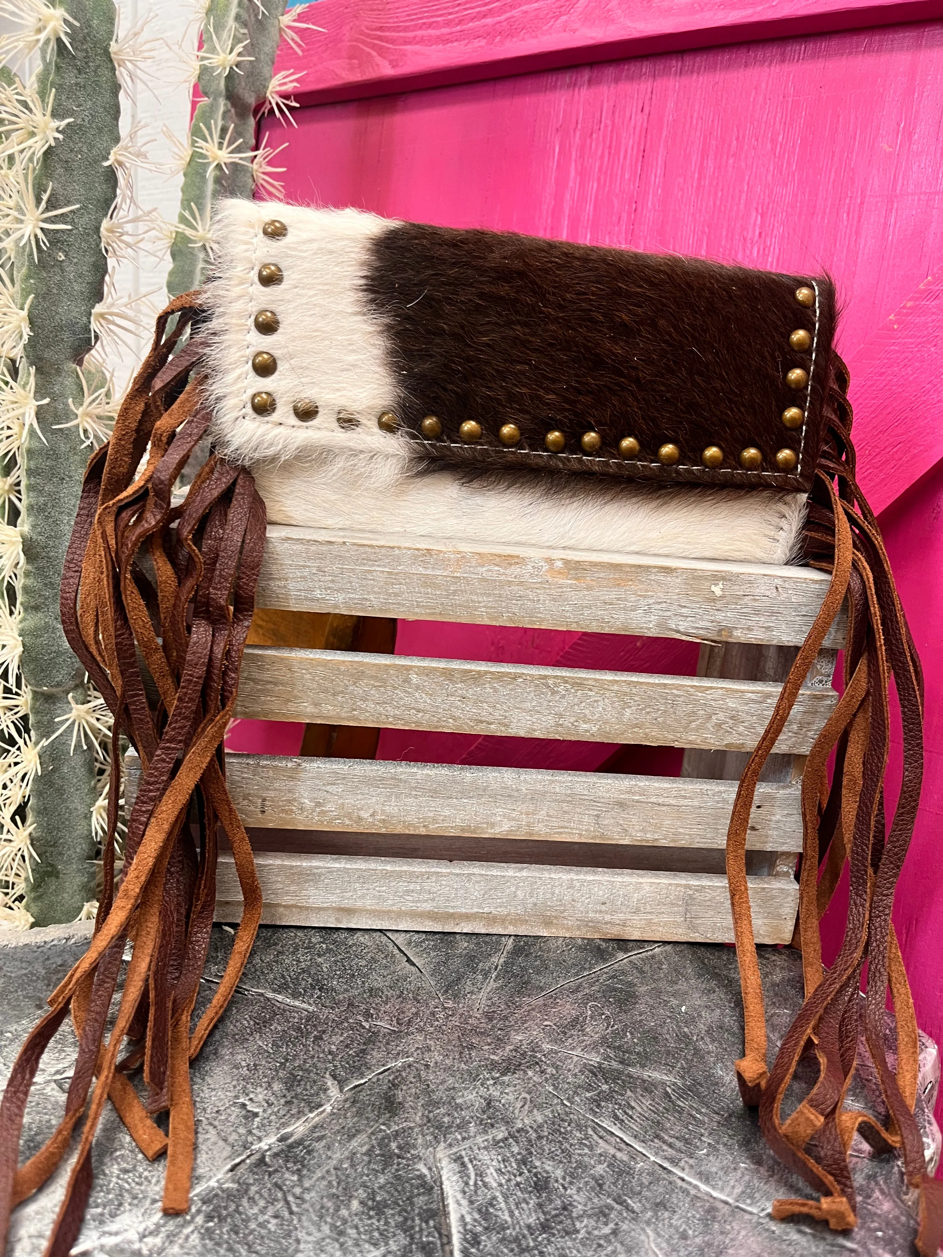 American Darling Hair On Cowhide Crossbody Wallet Purse ADBG553BRW