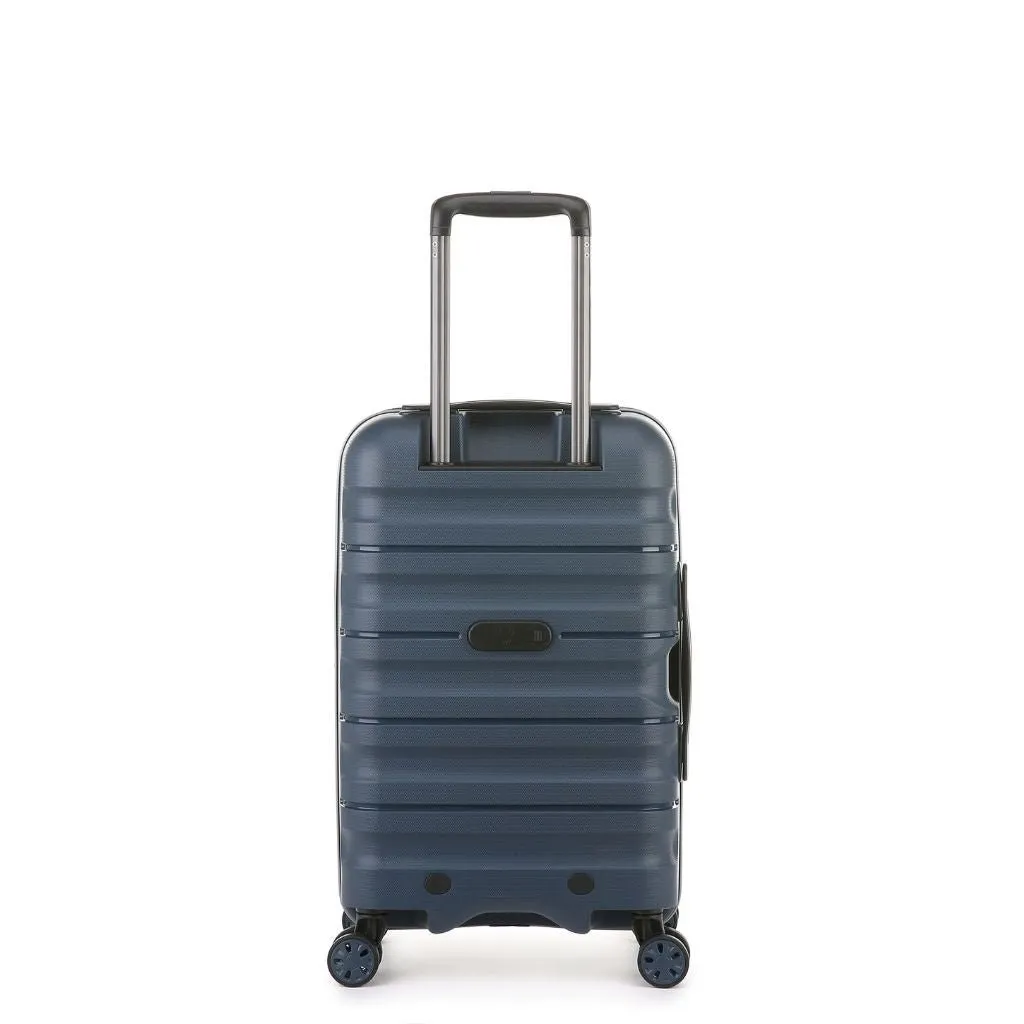 Navy Antler Lincoln 56cm Hardsided Carry-On Luggage - Ideal Size for Travel