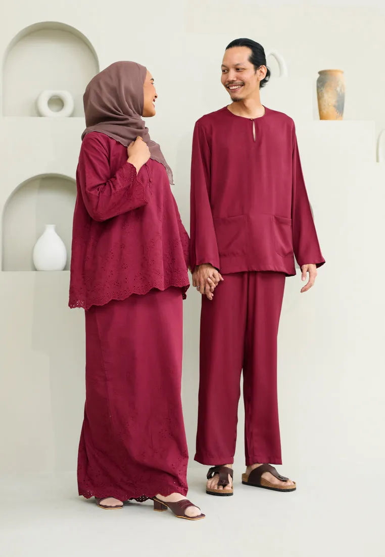 Baju Melayu Men (Maroon)