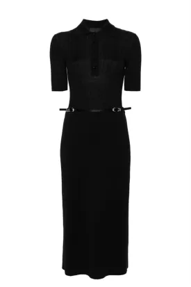 BELTED WOOL MIDI DRESS