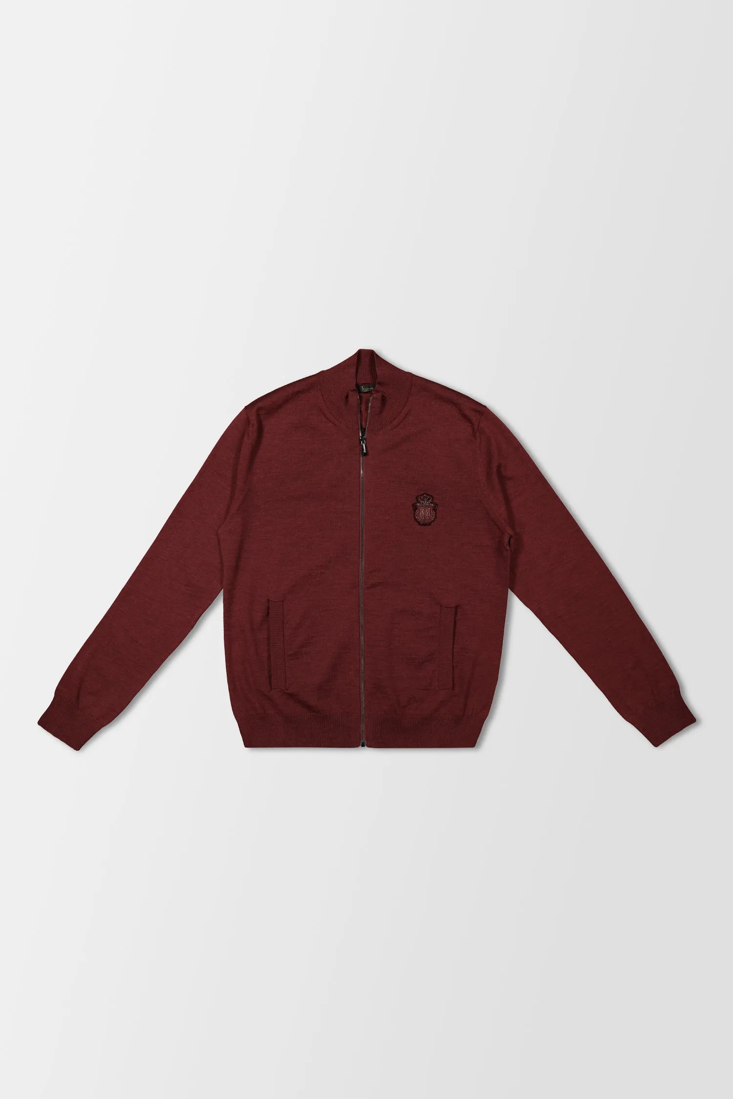 Billionaire Bordeaux Full Zip Crest Pullover