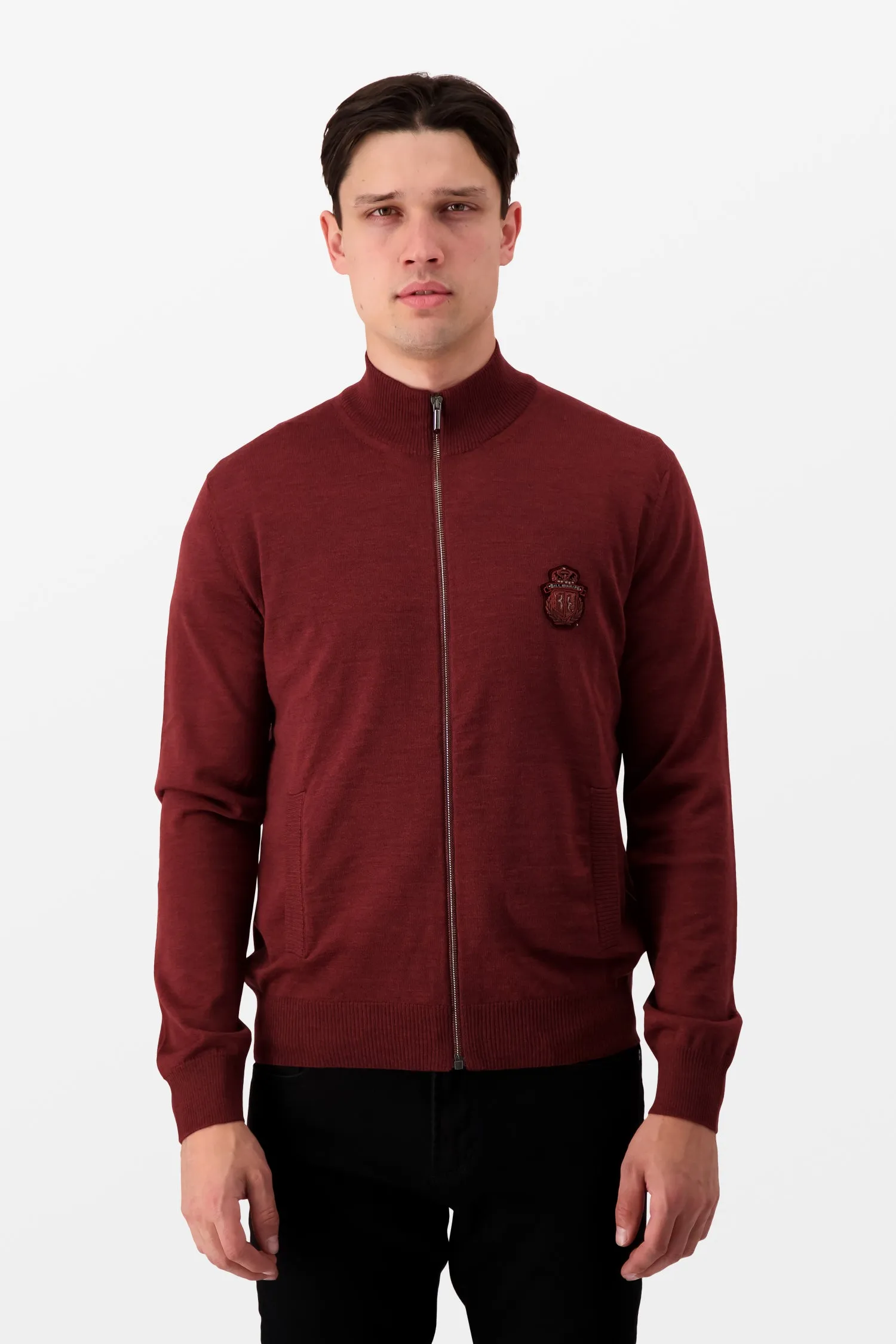 Billionaire Bordeaux Full Zip Crest Pullover