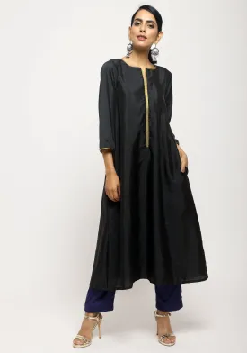 Black Laced Kurta Set