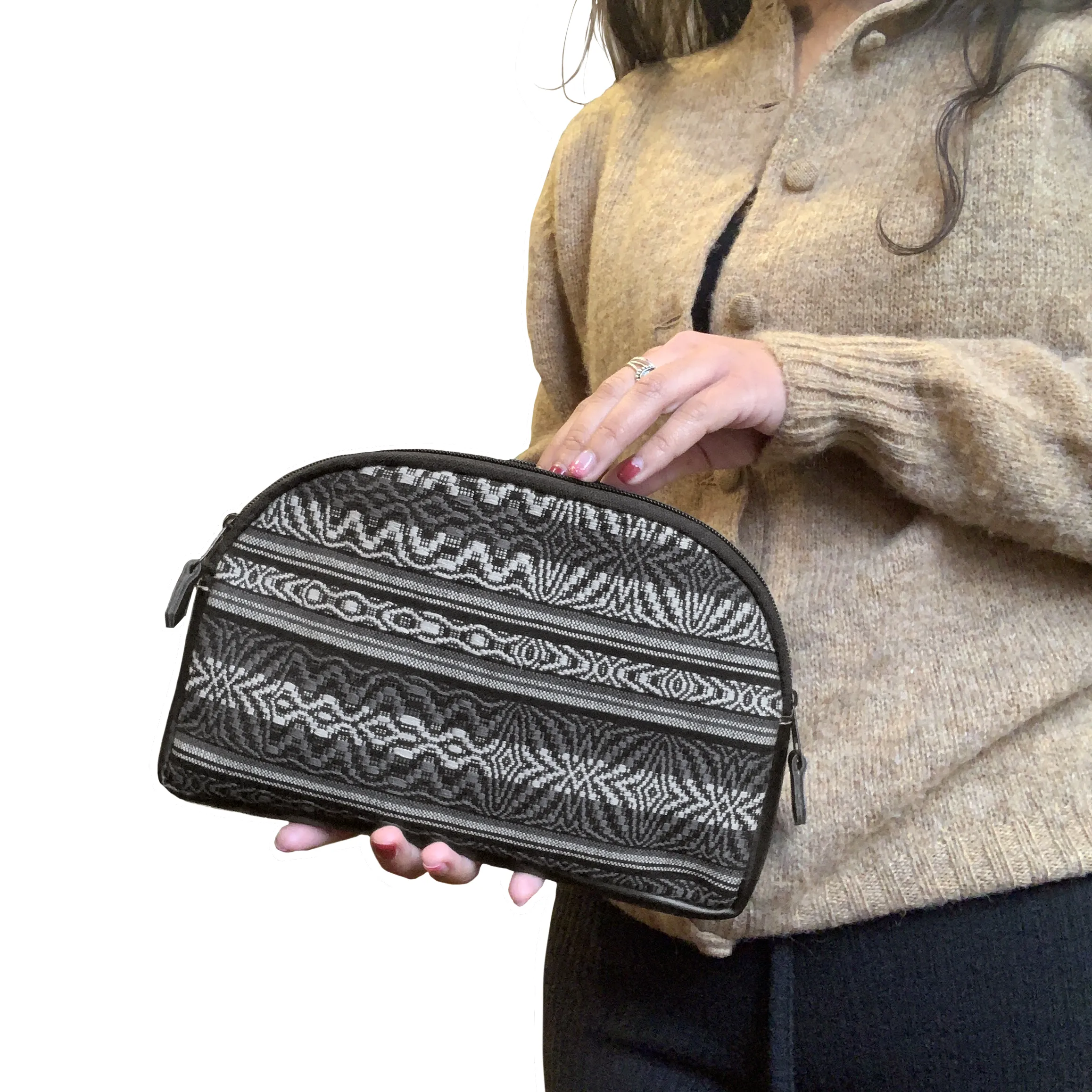 Black Wave Guatemalan Cosmetic Bag