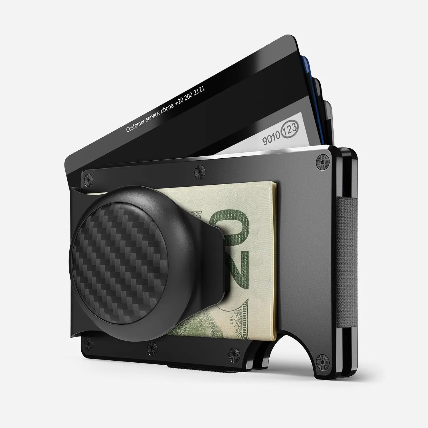 Premium Carbon Fiber AirTag Money Clip with Sleek Design and Secure Tracker