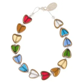 Carrie Elspeth Gold Edged Hearts Bracelet