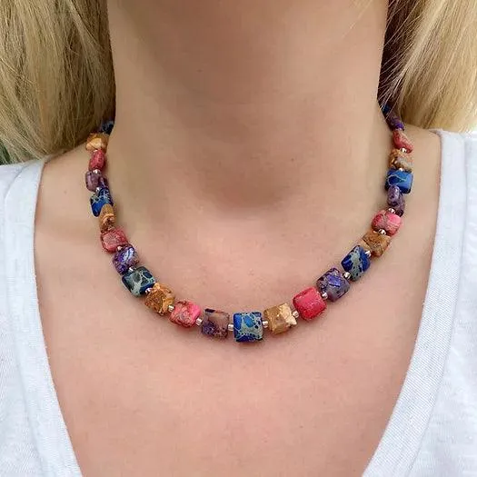 Carrie Elspeth Multicoloured Jasper Pillows Full Necklace