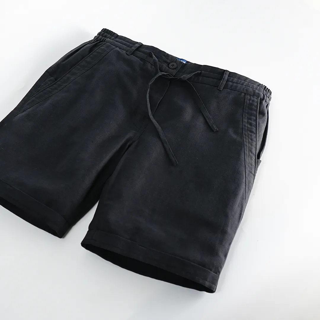 Charcoal Cotton Linen Shorts