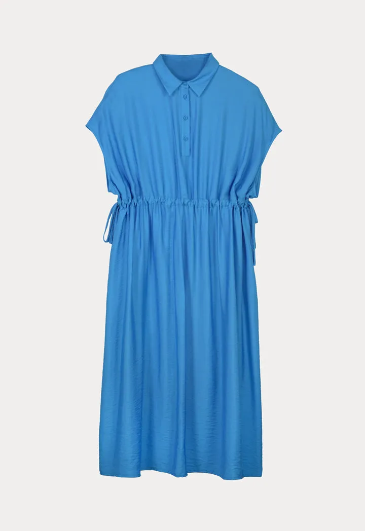 Continous Sleeve Dress With Waist Drawstring