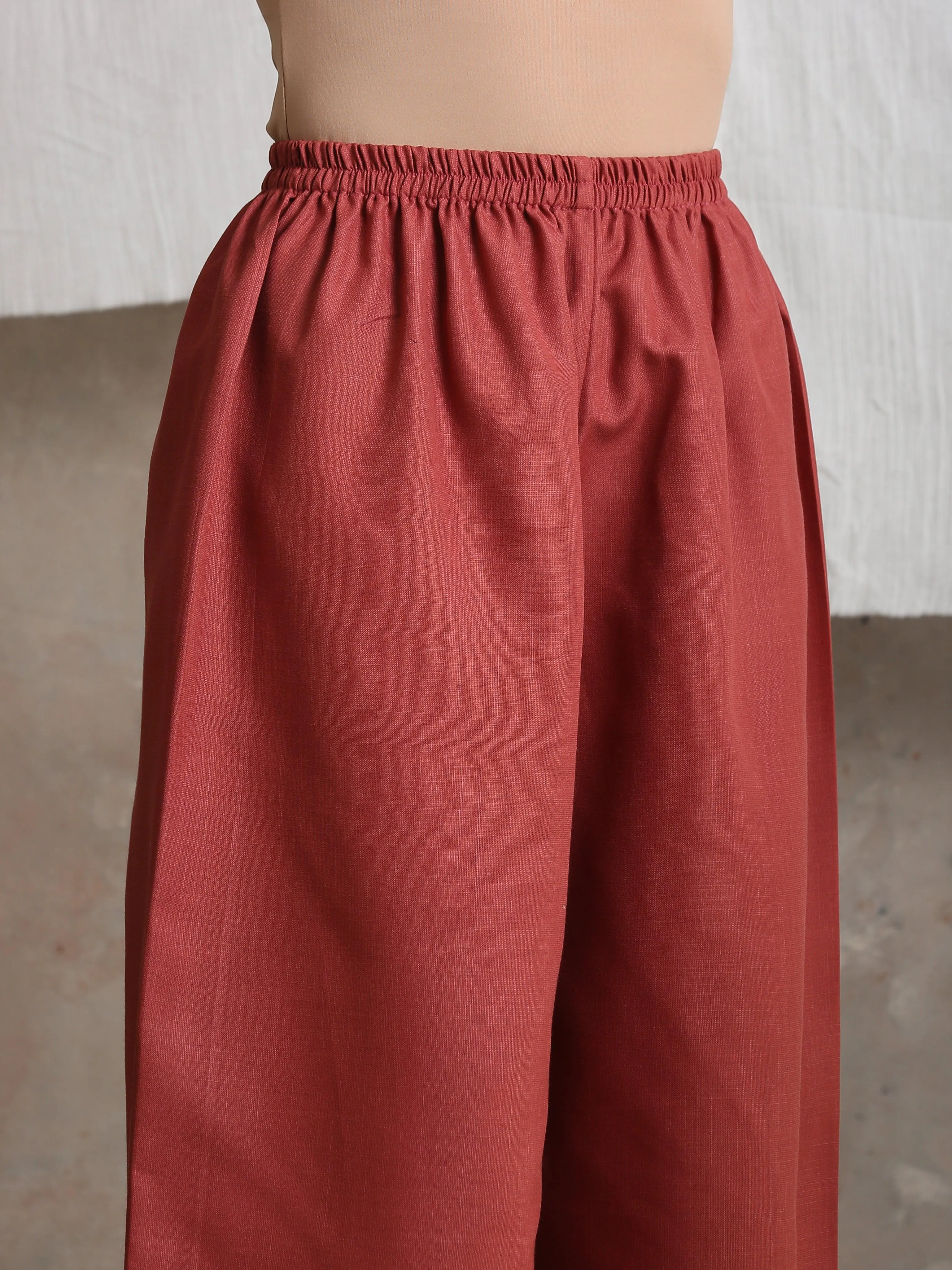 Cotton Linen Barn Red Palazzo