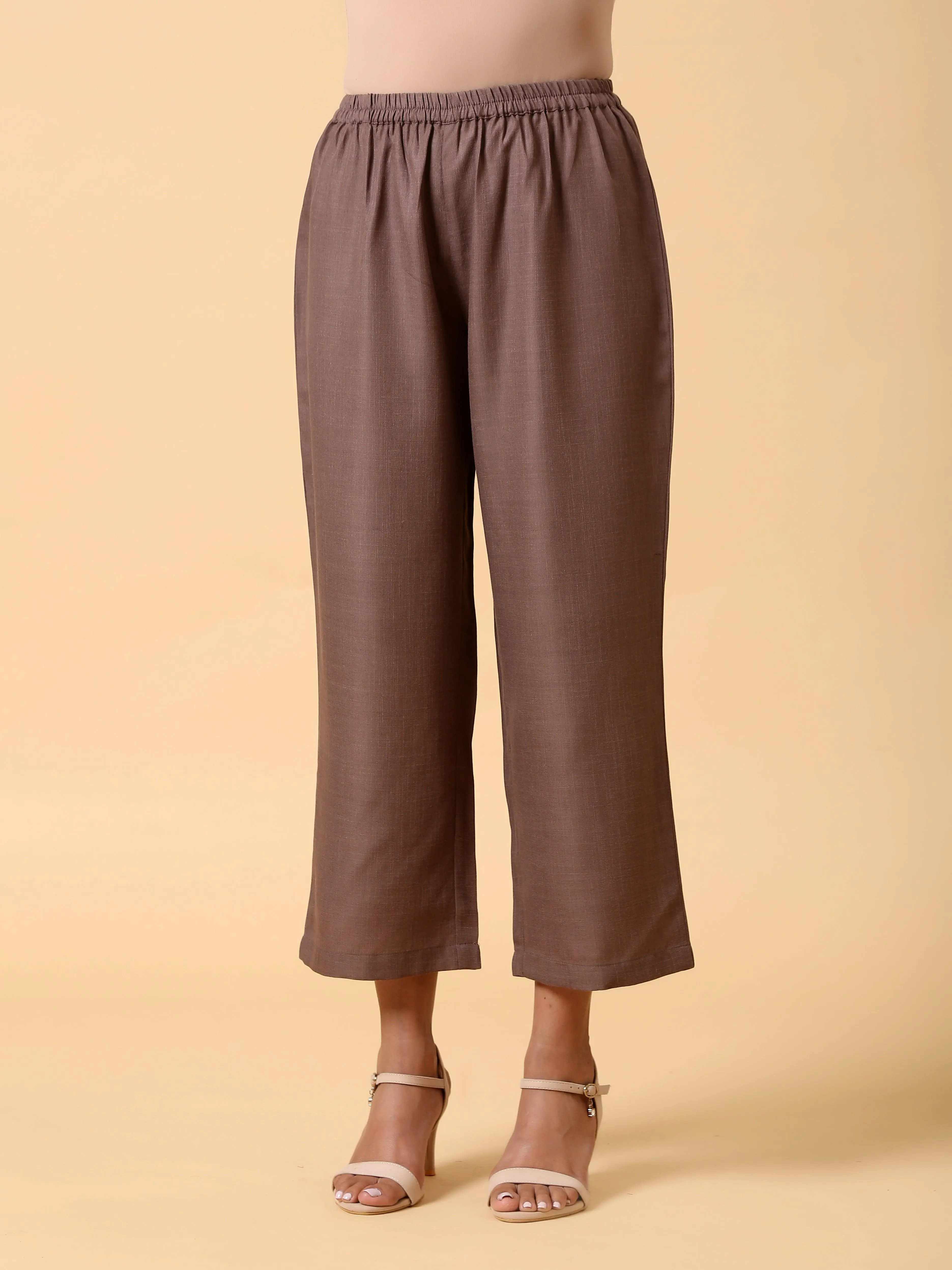 Cotton Linen Burnt Brown Boxy Fit Co-Ord Set