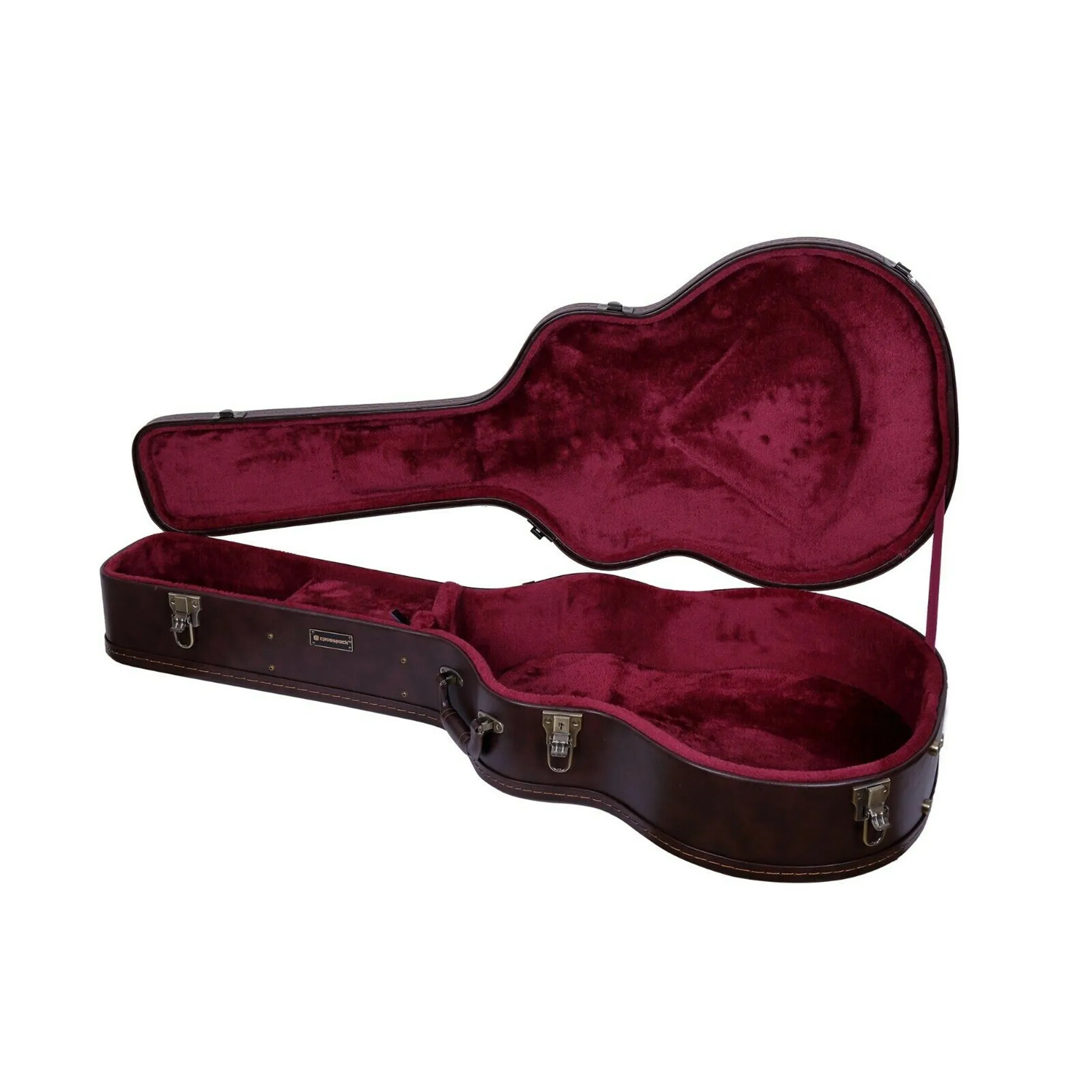 Crossrock CRW600SB Premium Vintage Series Brown Deluxe Acoustic Super Jumbo Guitar Case