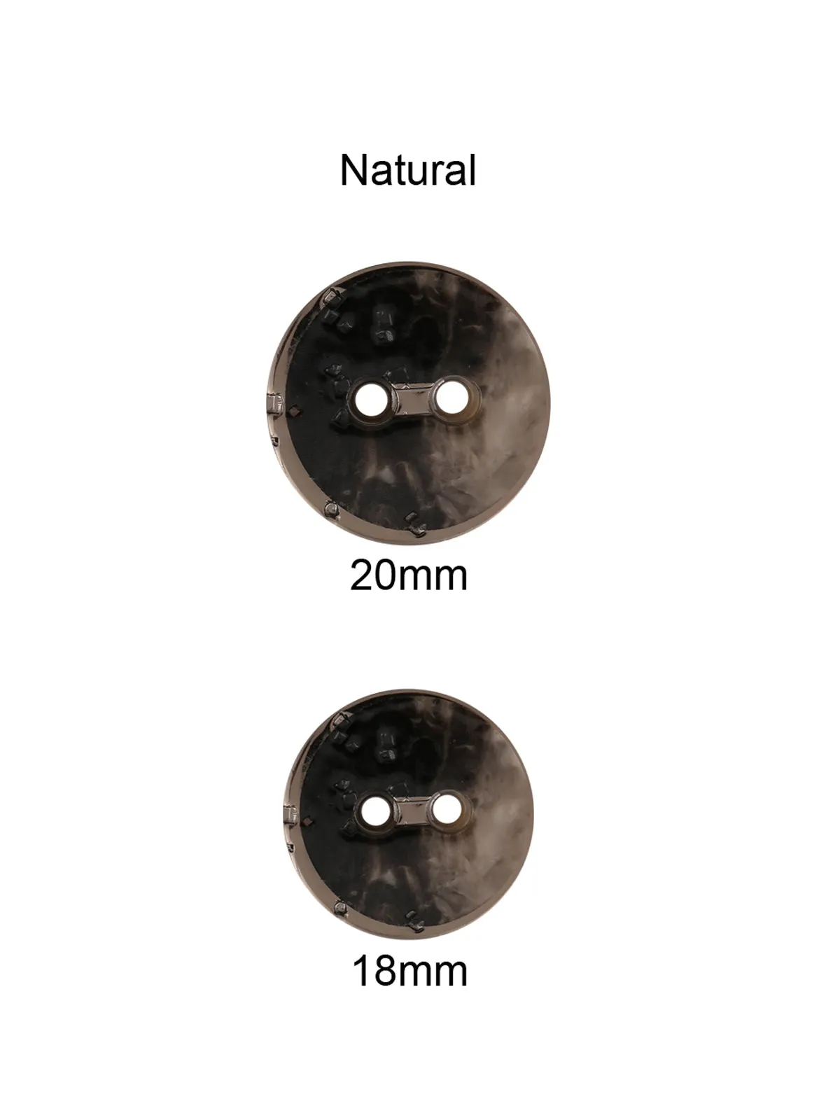 Decorative Round Shape 2-Hole Smooth & Shiny Button