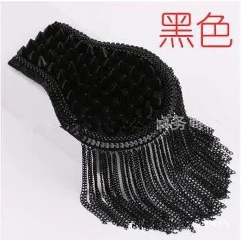 #E112 Jacket Vintage Tassel Chain Epaulette