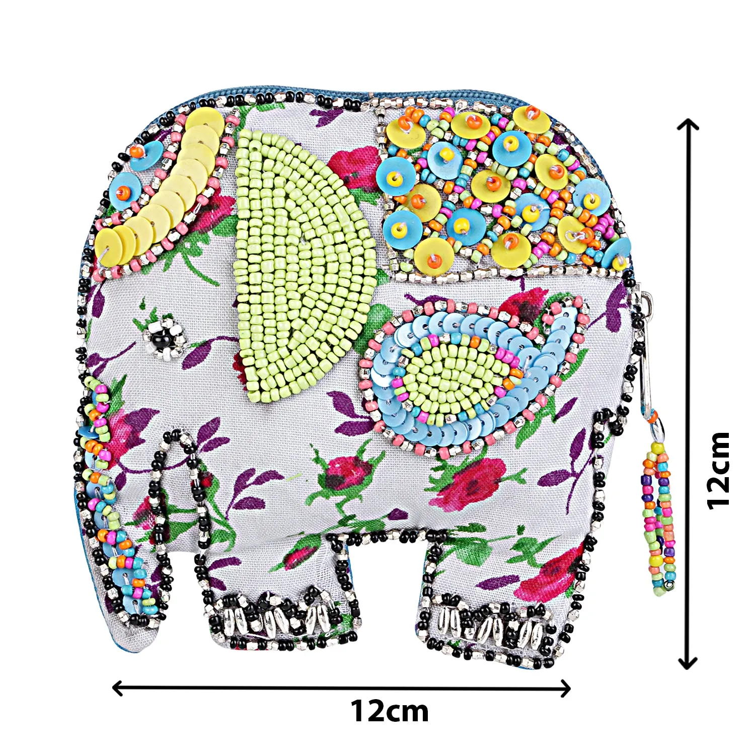 Elephant Shape Bead Work Coin Pouch