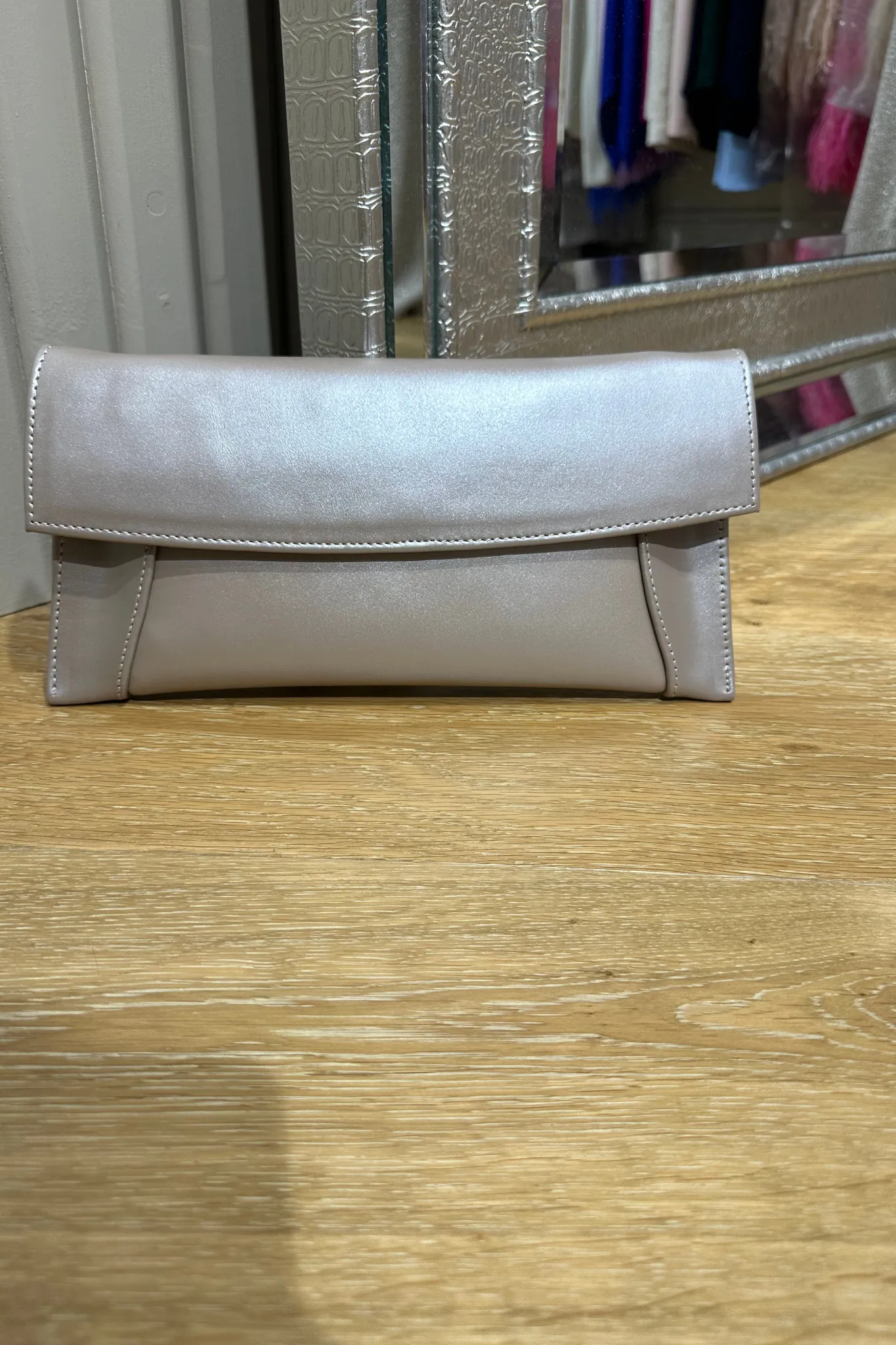 Emis Metalic Taupe Rectangle Bag