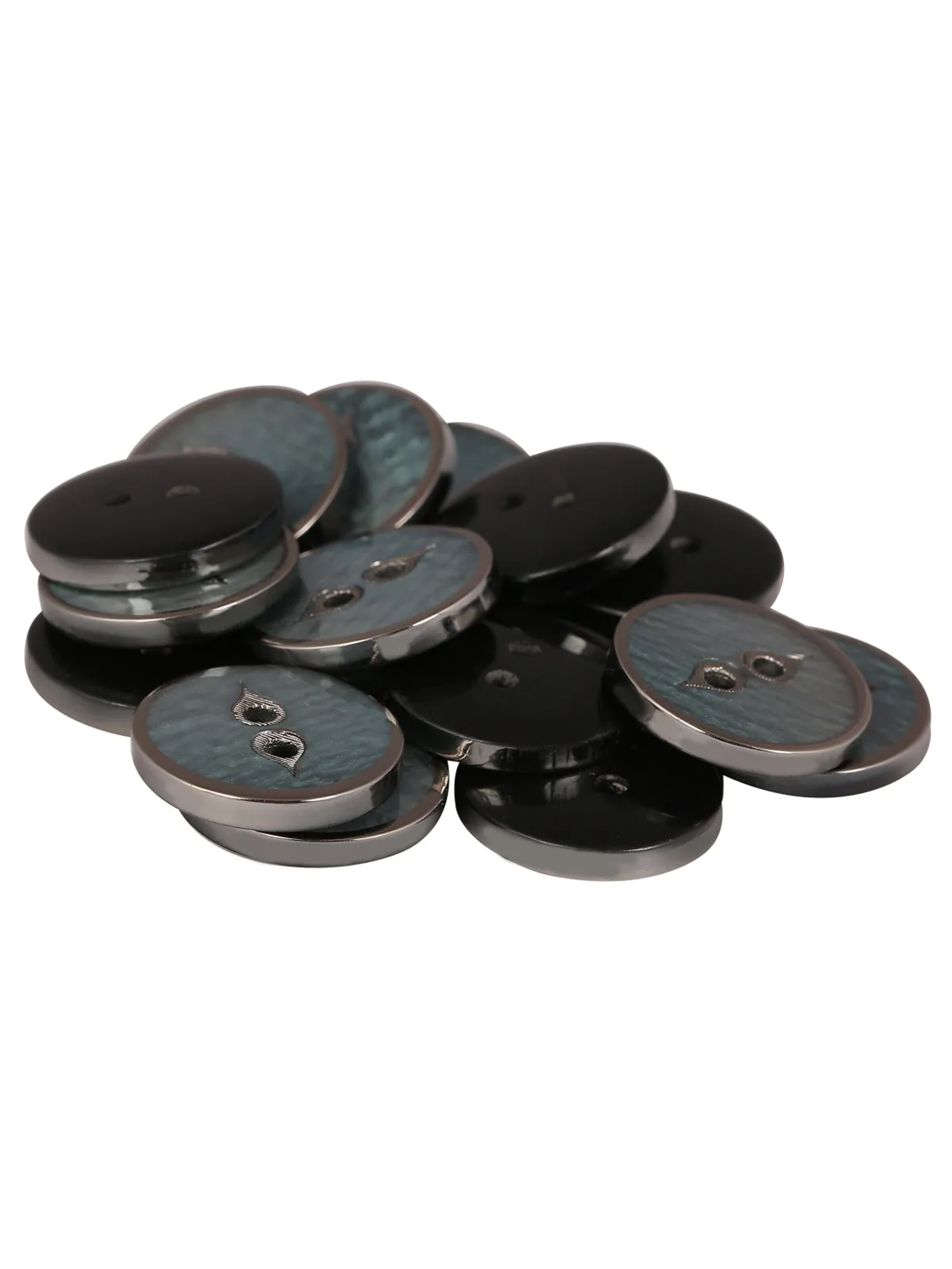 Fancy Round Shape 2-Hole Smooth & Shiny Decorative Button