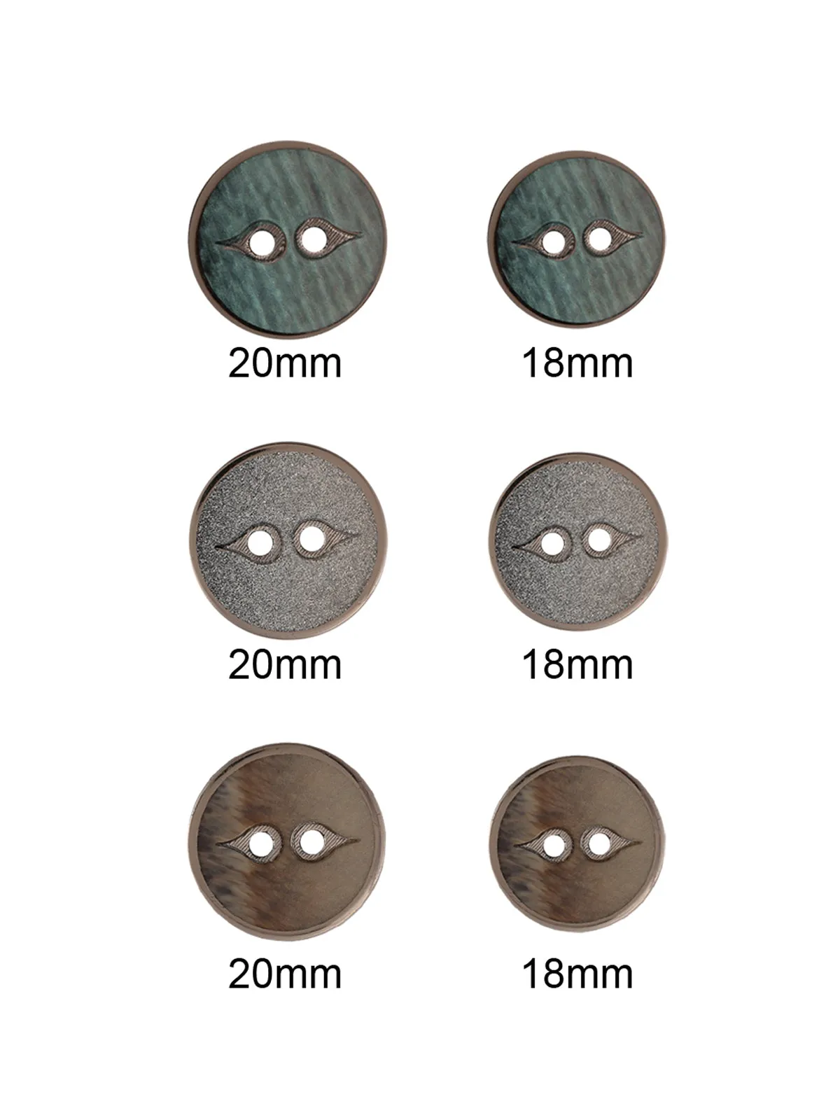 Fancy Round Shape 2-Hole Smooth & Shiny Decorative Button