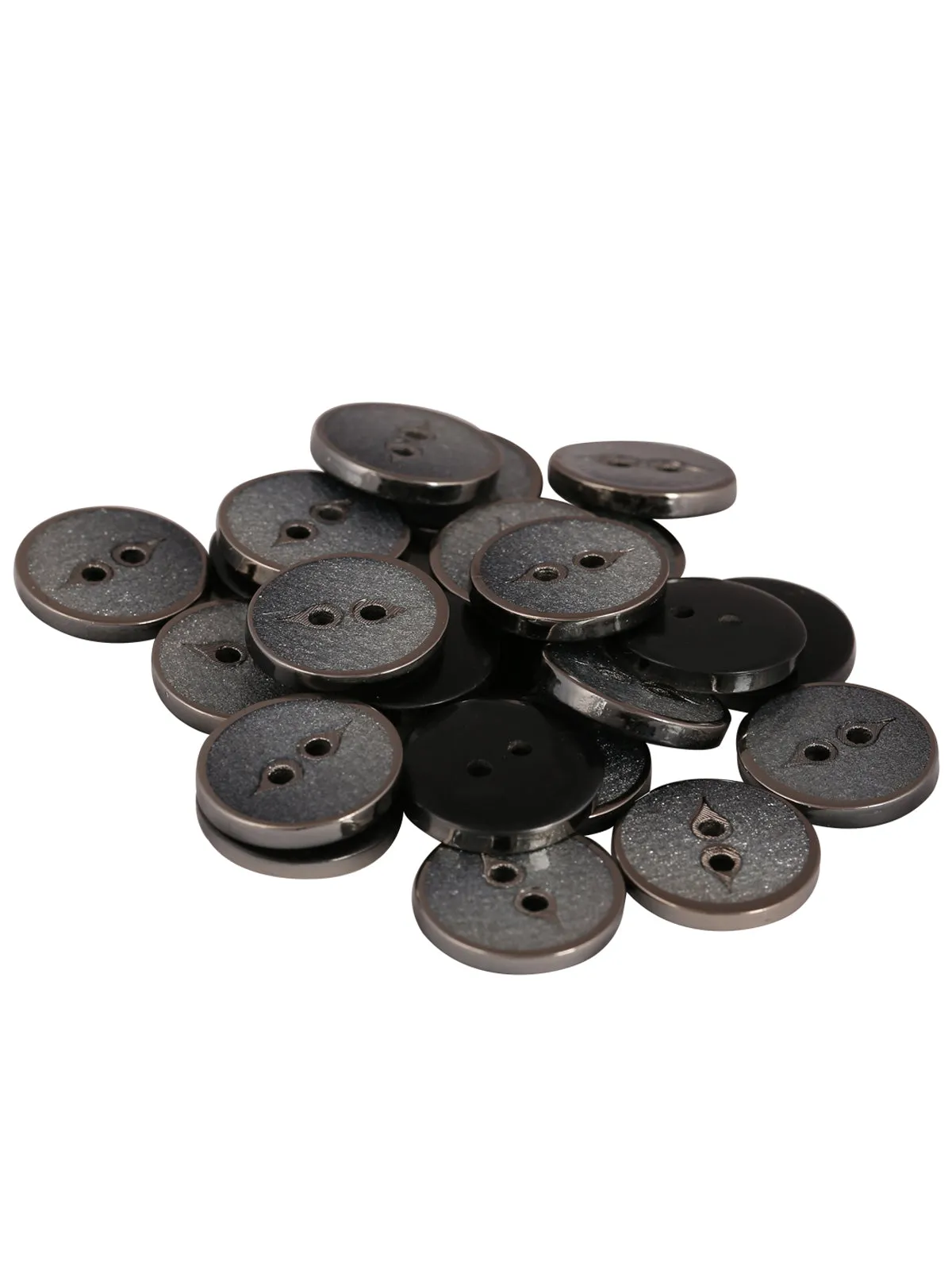 Fancy Round Shape 2-Hole Smooth & Shiny Decorative Button