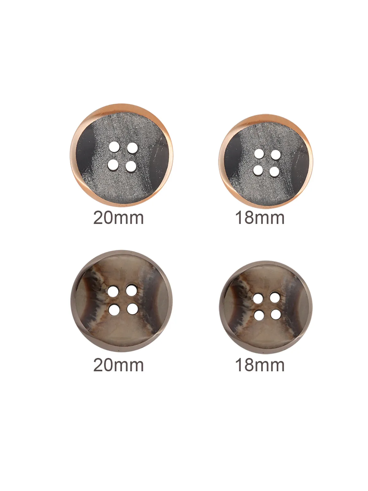 Fashionable Round Shape 4-Hole Decorative Button