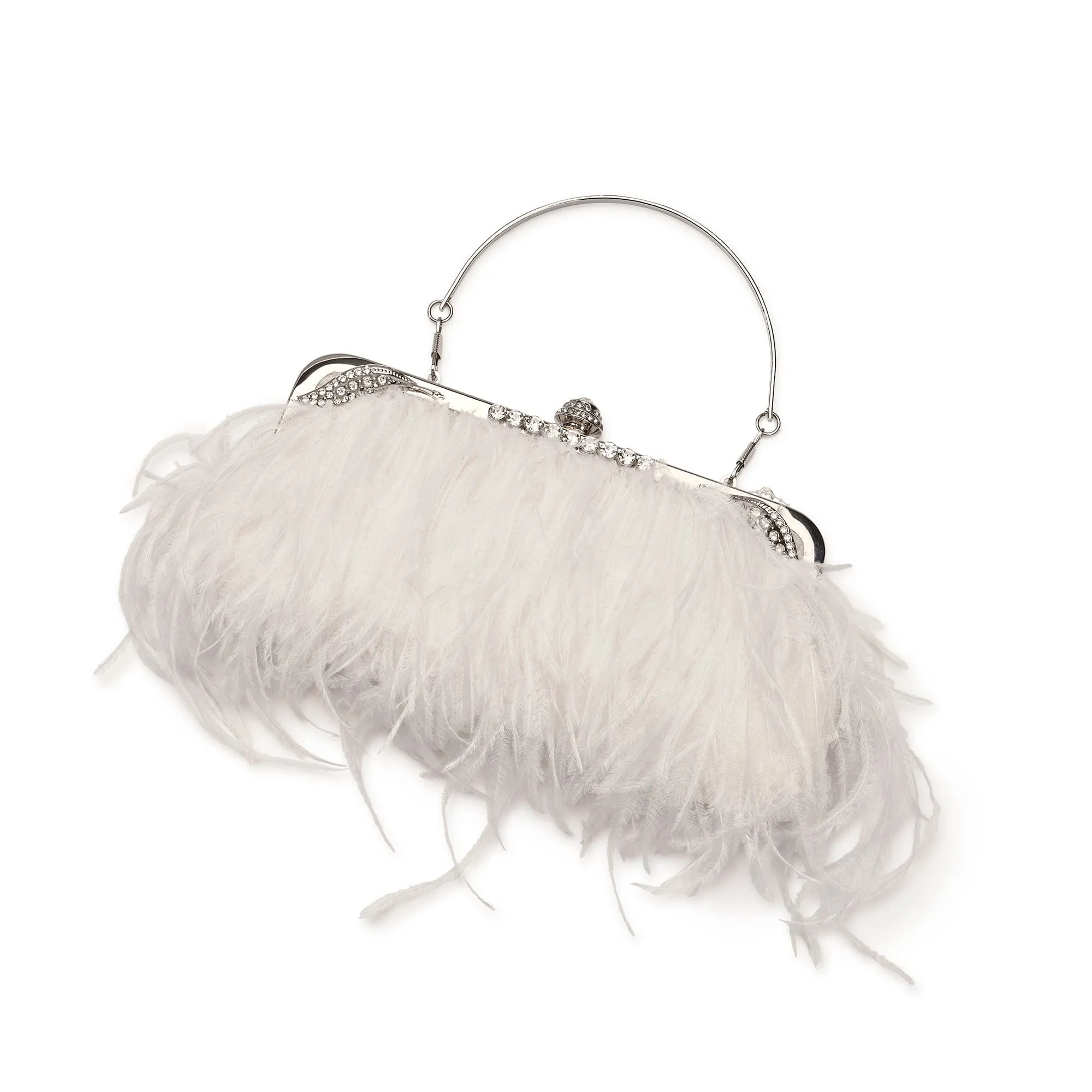 Feather bag with diamante clasp: bag for bride