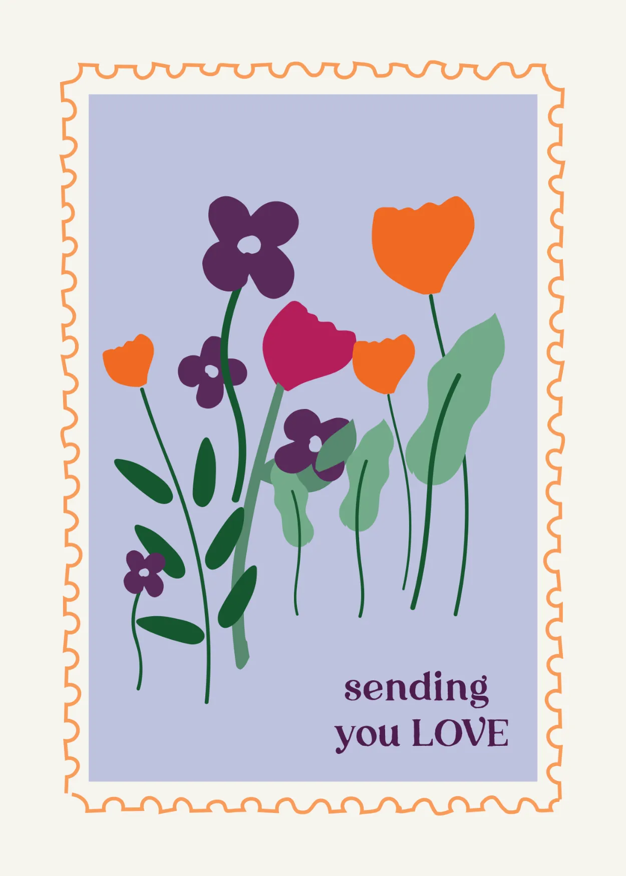 Floral Stamps | Set of 3 Greeting Cards