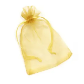 Gift Bag Gold Organza Rectangle 95x135mm-Pack of 12