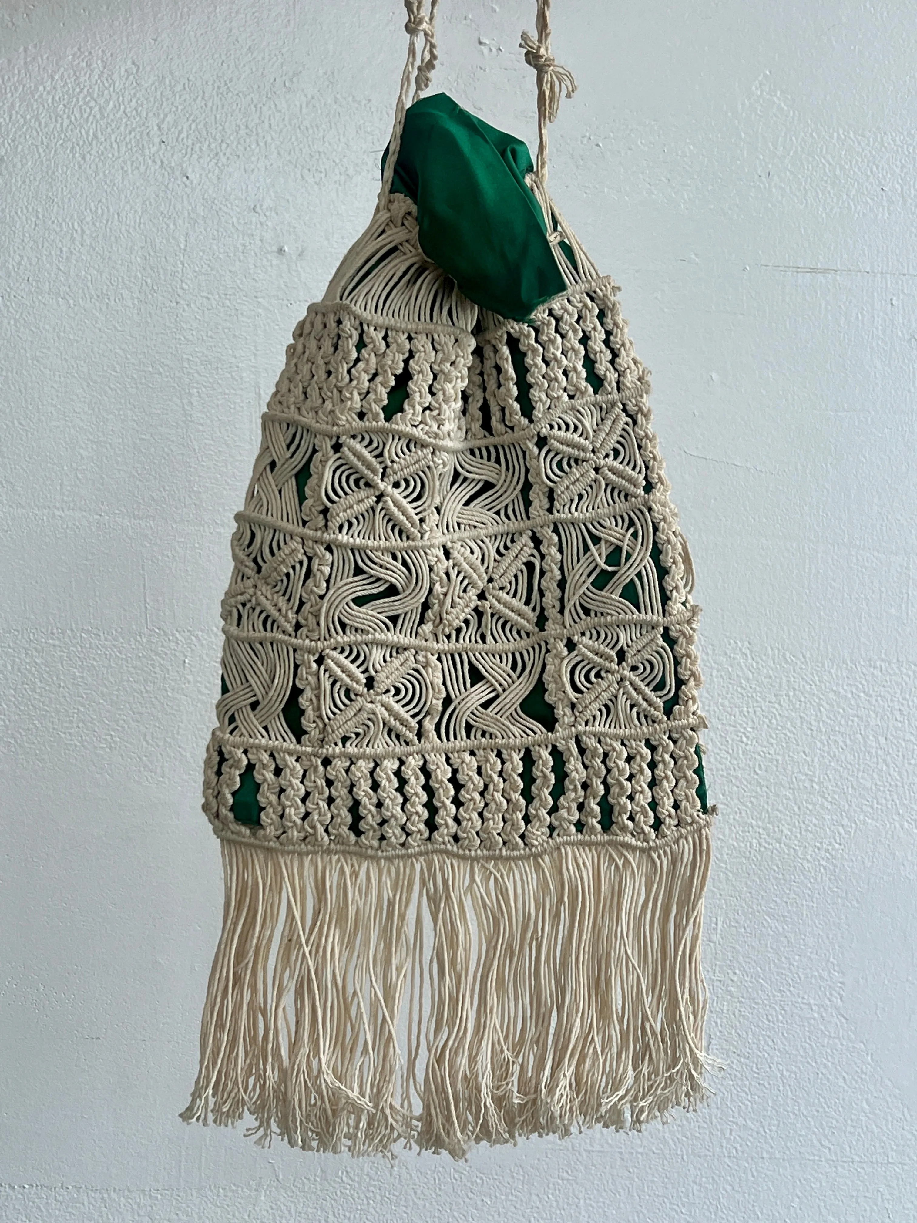 Green Silk Macrame Purse