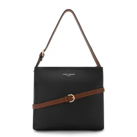 Honoré Adriane Midi black leather shoulder bag calfskin leather