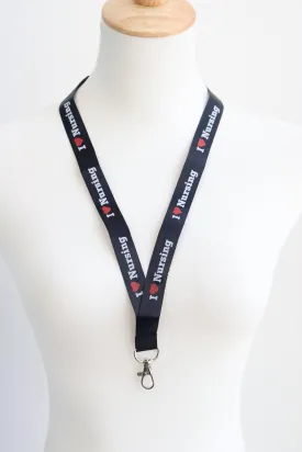 I Love Nursing Lanyard