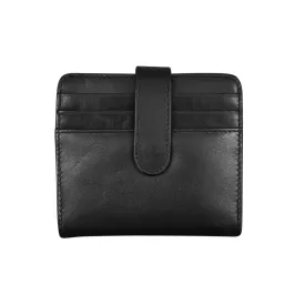 ILI NEW YORK 7301 BI-FOLD LEATHER CREDIT CARD WALLET BLACK