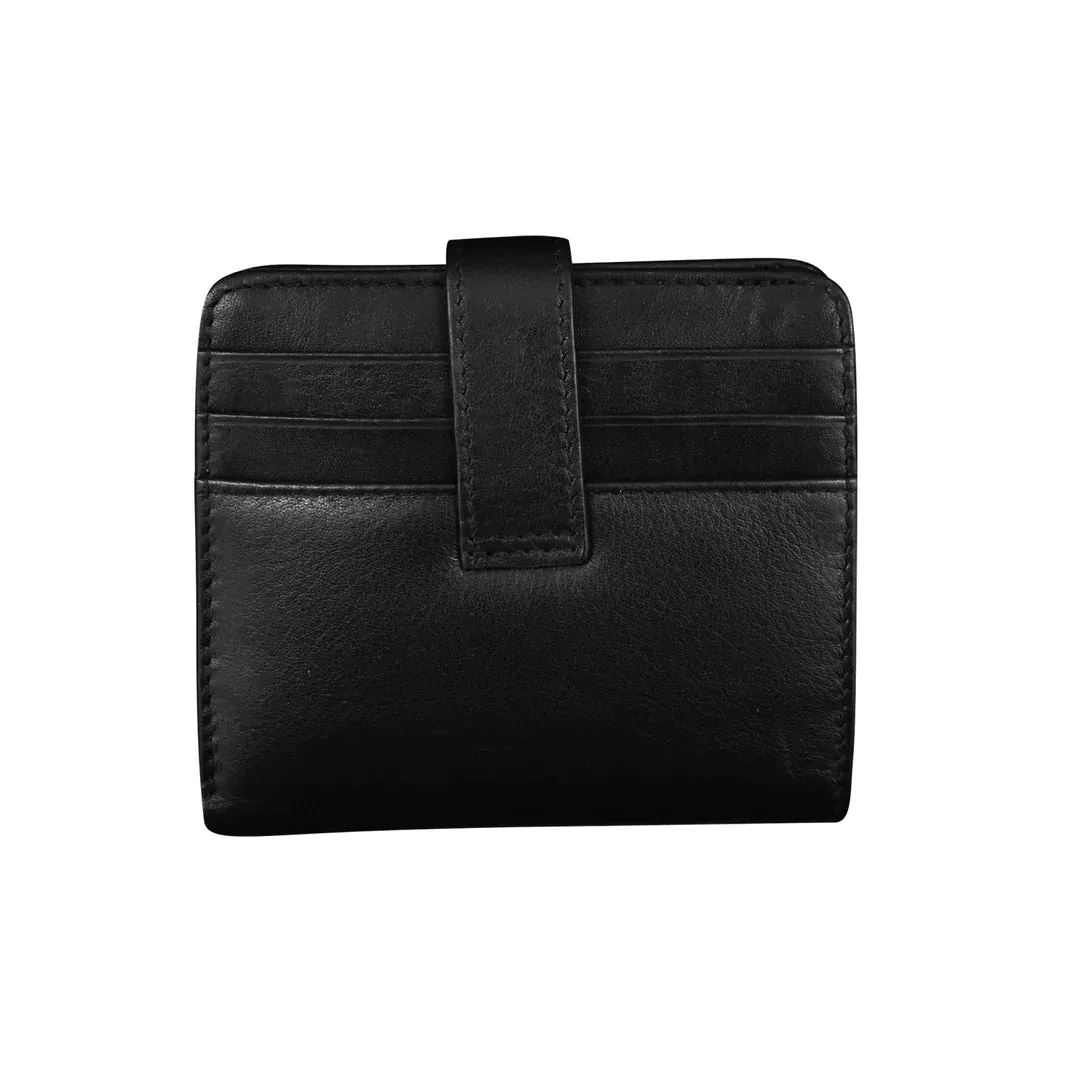 ILI NEW YORK 7301 BI-FOLD LEATHER CREDIT CARD WALLET BLACK