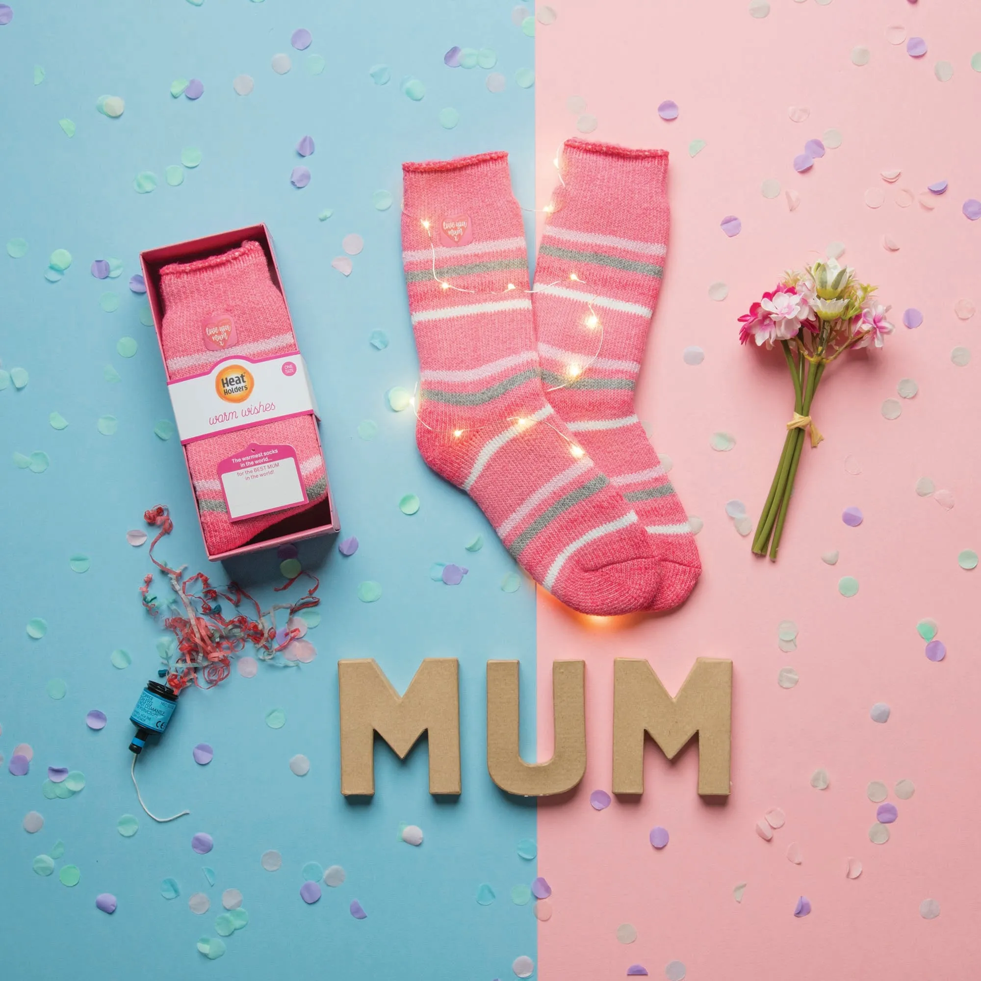 Ladies Original Warm Wishes Gift Boxed Socks - "Love You Mum"