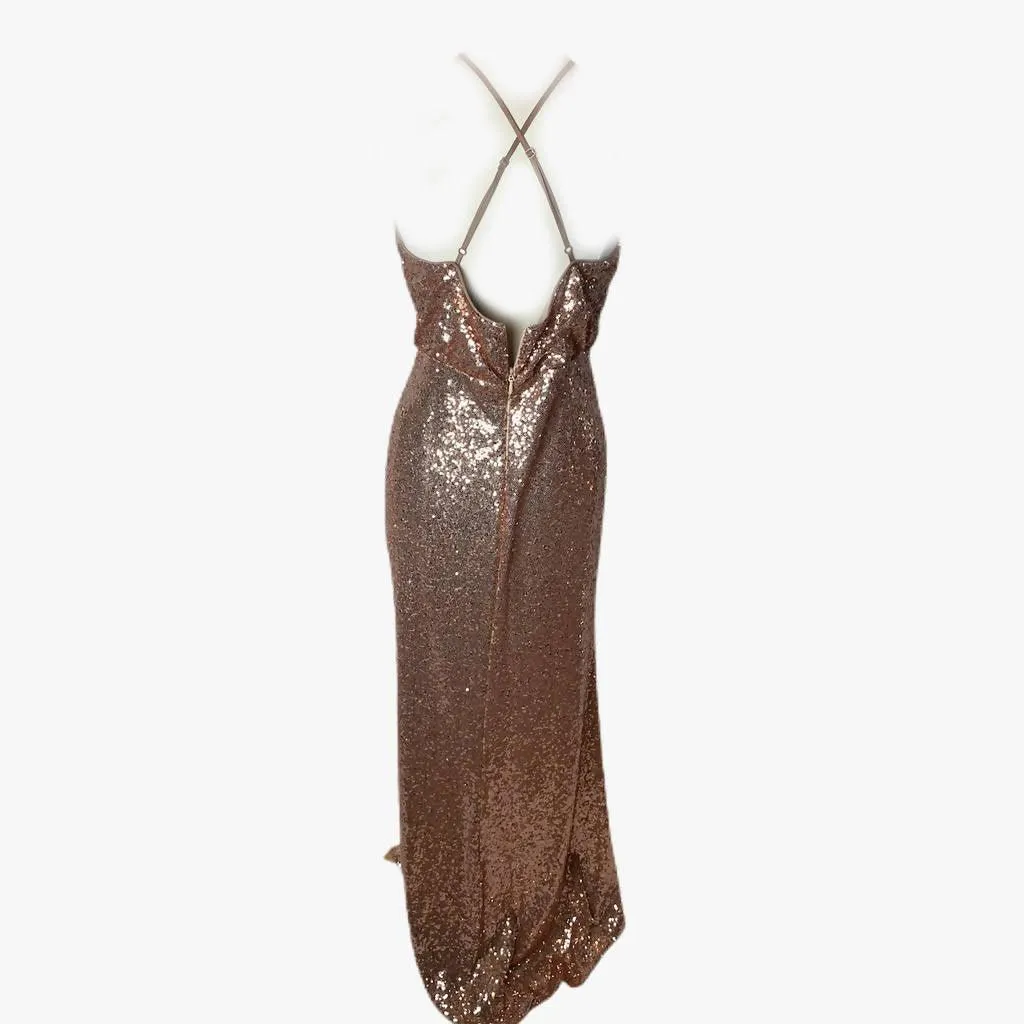 LULU'S Rose Gold Sequin Gown | Size XL