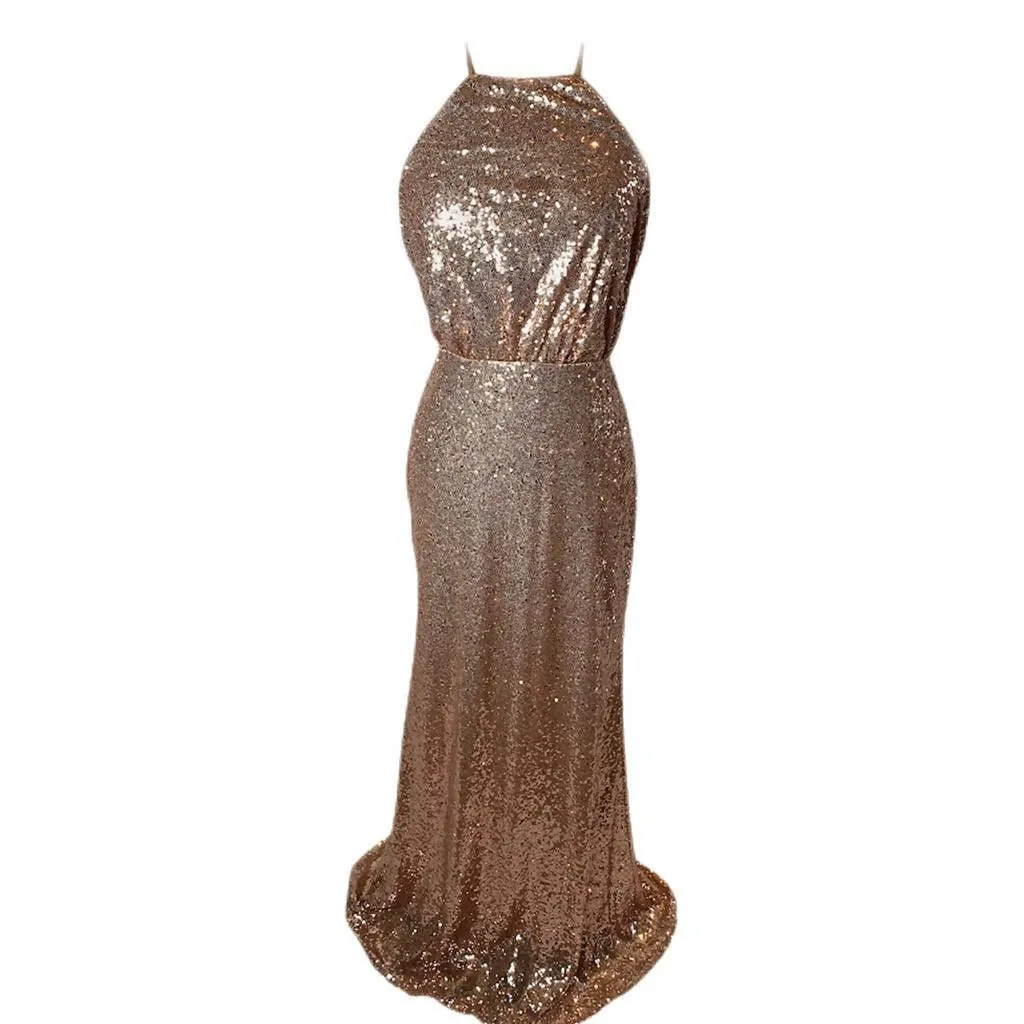 LULU'S Rose Gold Sequin Gown | Size XL