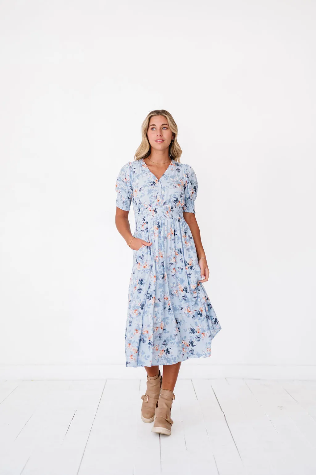 Margo Dress in Sky Blue