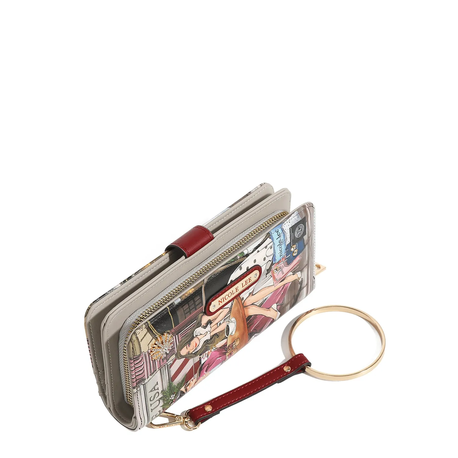 NL SIGNATURE BIFOLD WALLET WRISTLET