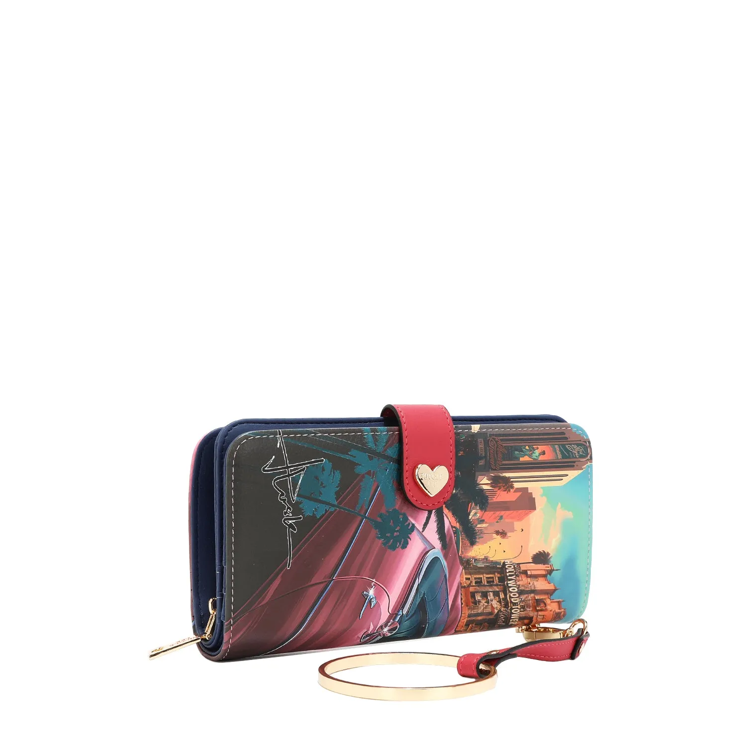 NL SIGNATURE BIFOLD WALLET WRISTLET